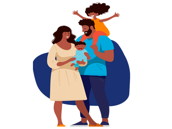 Ilustração família 4 pessoas Ilustração família 4 pessoas