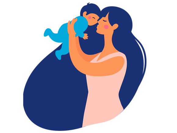 Ilustração mãe e bebê