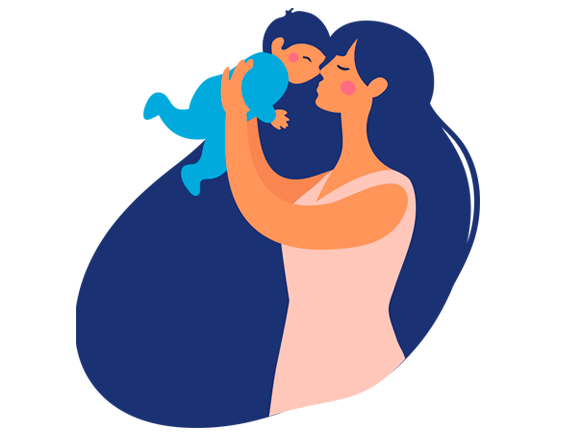 Ilustração mãe e bebê Ilustração mãe e bebê
