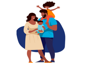 Ilustração família 4 pessoas Ilustração família 4 pessoas
