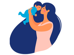Ilustração mãe e bebê Ilustração mãe e bebê