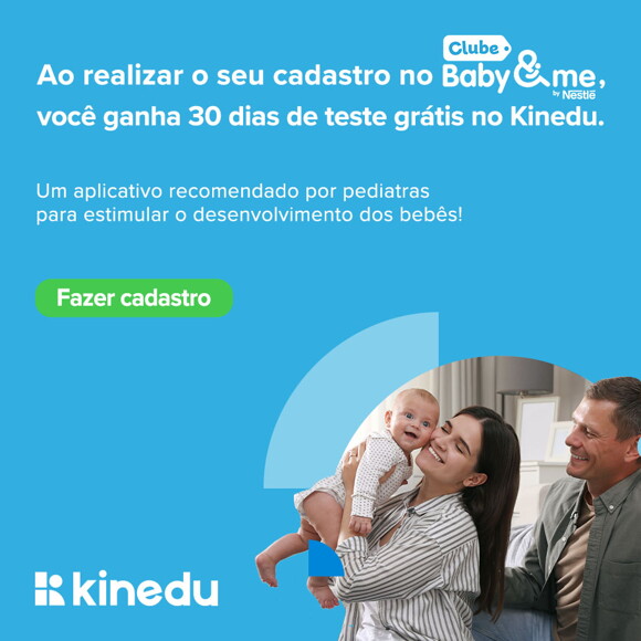 Ao realizar seu cadastro no Baby and Me, você ganha 30 dias de teste grátis no Kinedu.