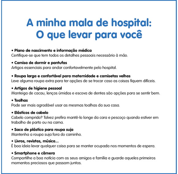 O que levar na sua mala de hospital - você